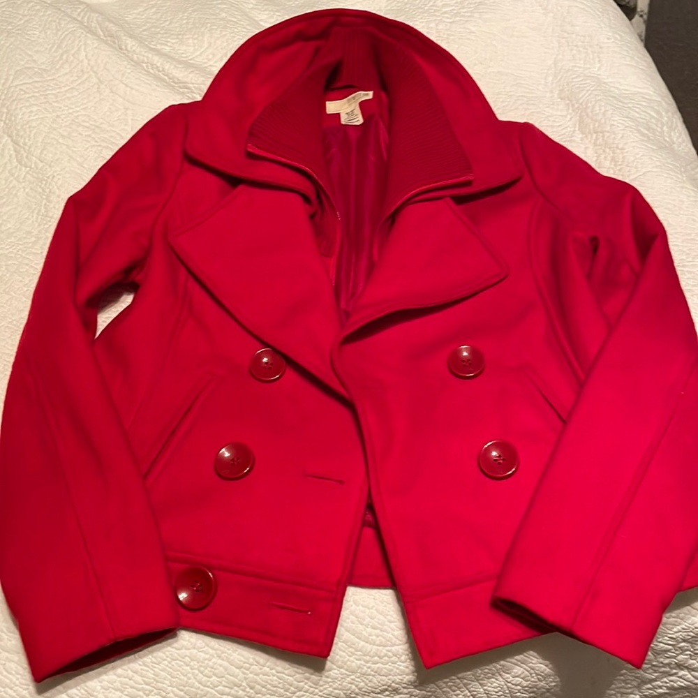 Like new Red size large womens pea coat